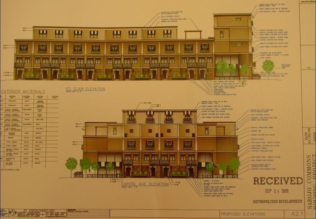 Frontage to the street.