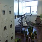 TNC 2010-06-23 057 An extra room used for workout space with adjacent lockers and a shower