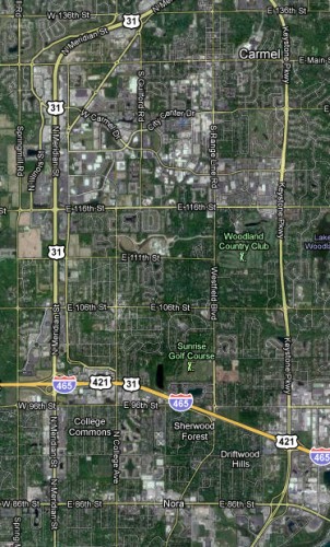 Aerial view of Carmel Focus Area (image credit: Google Maps)