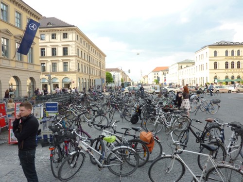 Munich reminds us that multi-modal commuters need a place to store bikes, or people will make their own